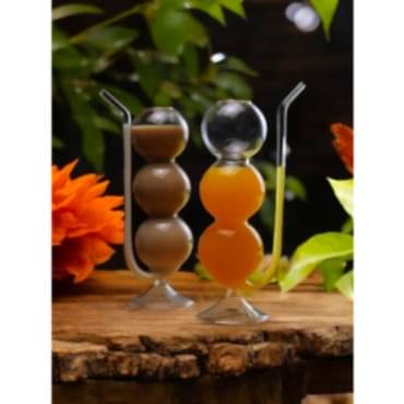 Pipetli Boğumlu Cam Bardak 