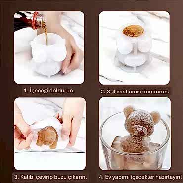 Ayı Şekilli Silikon Buz Kalıbı 