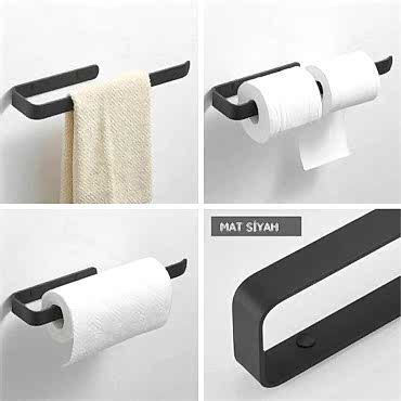 Metal Mat Siyah Havluluk 