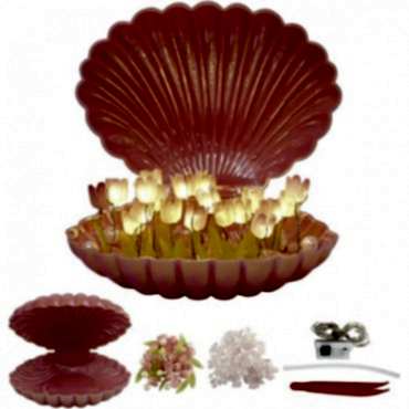 LED Işıklı Kendin Yap Deniz Kabuğu Tasarımlı Lale Lamba 