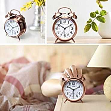 Nostaljik Metal Çalar Masa Saati Orta Boy