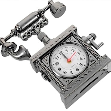 Vintage Telefon Tasarımlı Masa Saati 