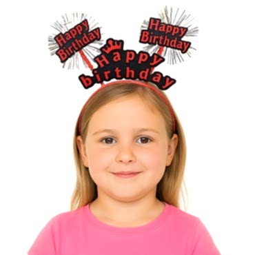 Kırmızı Renk Işıltılı Yazılı Doğum Günü Parti Tacı