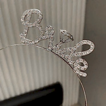 Gümüş Renkli Taşlı “Bride” Gelin Tacı