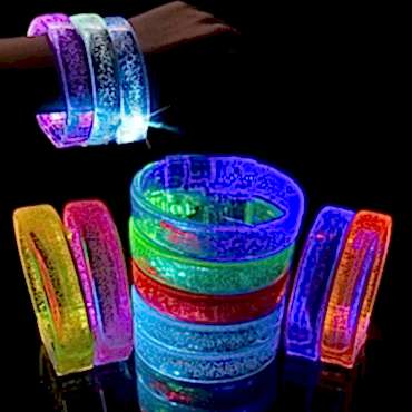 Sarı Led Işıklı Baskı Yapılabilen Pilli Bileklik Bilezik