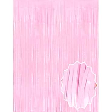 Soft Pembe Püsküllü Kapı Perdesi