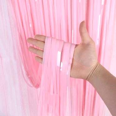 Soft Pembe Püsküllü Kapı Perdesi