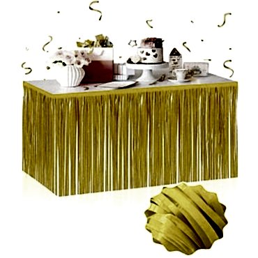 Kendinden Yapışkanlı Makaron Sarı Püsküllü Masa Eteği 