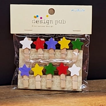 Yıldız Tasarımlı Mini Fotoğraf Mandalları