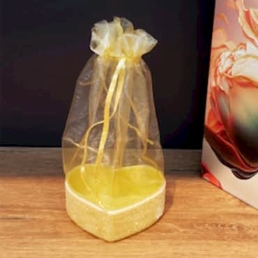 Sarı Kalpli Tül Kese