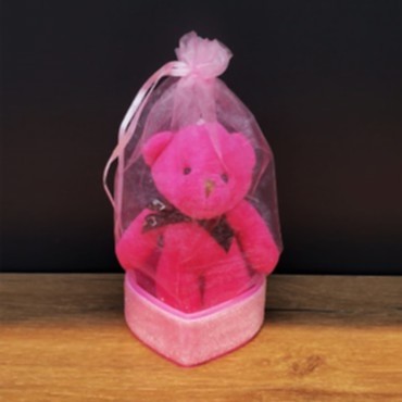 Pembe Hediyelik Kese İçinde Ayıcık 