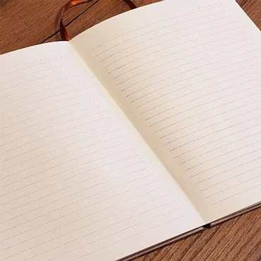 Altın Şeritli Taba Rengi Deri Not Defteri