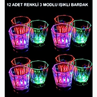 LED Işıklı Eğlence Bardak Seti 12 Adet