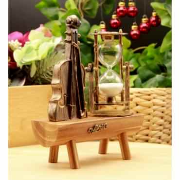Dekoratif Keman Tasarımlı Kum Saati