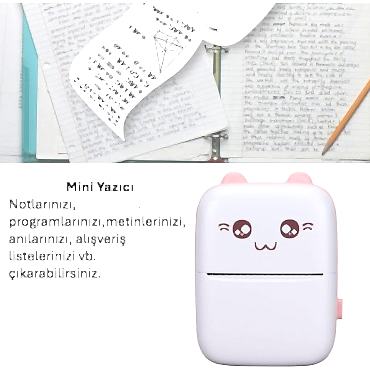 Sevimli Mini Taşınabilir Yazıcı Printer