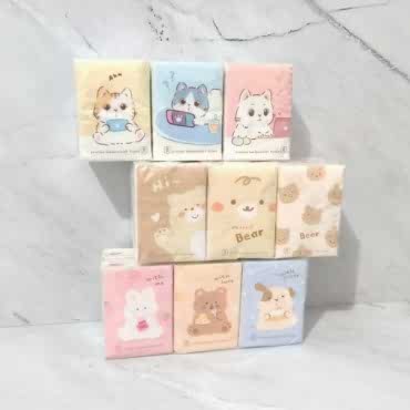 Sevimli Figürlü Çocuk Mendili 9'lu Paket 