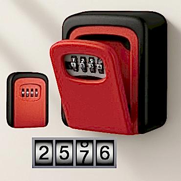Kırmızı Şifreli Anahtar ve Eşya Saklama Güvenlik Kasası