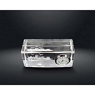 İstanbul Tasarımlı Kristal Saatli Biblo 