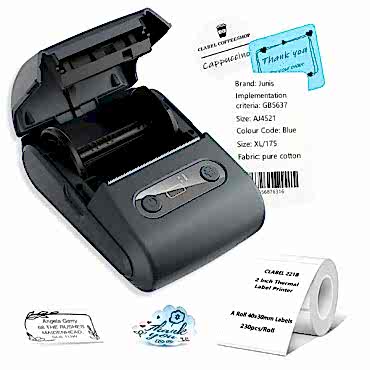 Beyaz Kablosuz Portatif Etiket Yazıcısı 