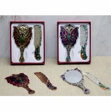 Kelebek Ayna Ve Tarak Seti Küçük Boy 