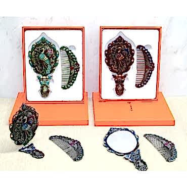 Tavuskuşu Katlanabilir Ayna Ve Tarak Seti Orta Boy 