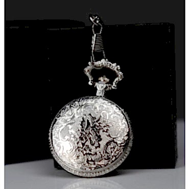 Özel Kutulu Tren Temalı Gümüş Köstekli Saat 