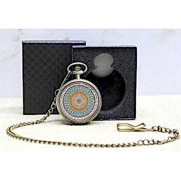 Özel Kutulu Mandala Deseni Köstekli Saat 