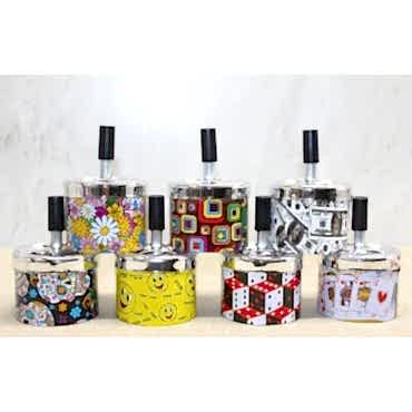 Küçük Boy Metal Renkli Basmalı Küllük Yuvarlak 