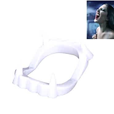 Beyaz Renk Çift Damak Takma Vampir Dişi 