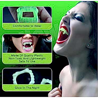 Fosforlu Çift Damak Takma Vampir Dişi