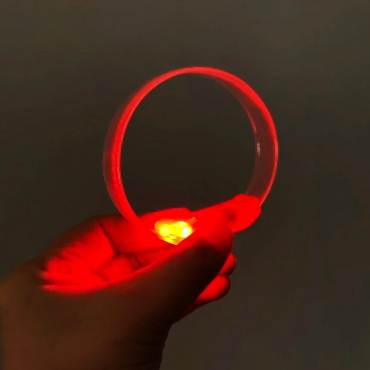 3 Modlu Pilli LED Işıklı Esnek Parti Bilekliği Kırmızı