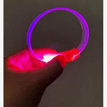 3 Modlu Pilli LED Işıklı Esnek Parti Bilekliği Pembe