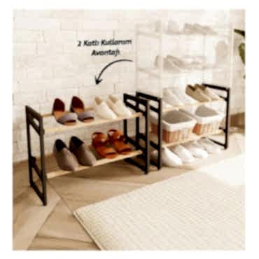 4 Katlı Ahşap Ayakkabılık 