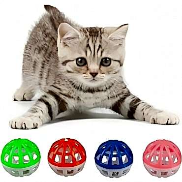 4'lü Çıngıraklı Top Kedi Oyuncağı