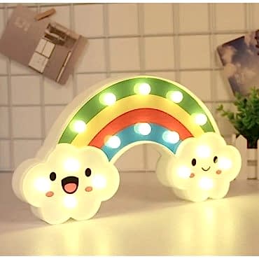 Gülen Bulutlu Gökkuşağı LED Gece Lambası
