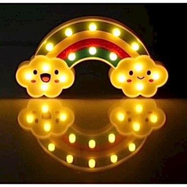 Gülen Bulutlu Gökkuşağı LED Gece Lambası