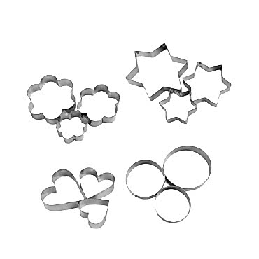 12 Adet Paslanmaz Çelik Kurabiye Kalıbı Seti 