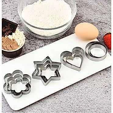 12 Adet Paslanmaz Çelik Kurabiye Kalıbı Seti 