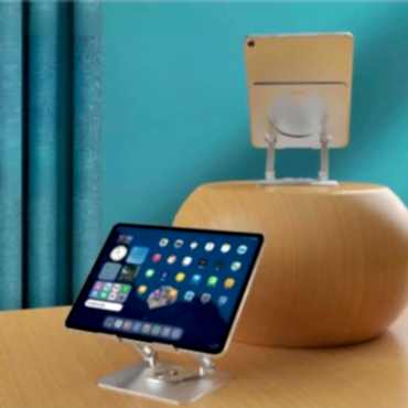 360 Derece Dönebilen Yükseltilmiş Masaüstü Ayarlanabilir Metal Tablet Standı