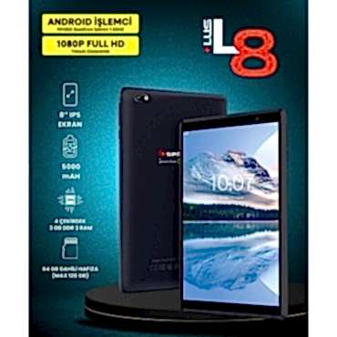 8" IPS Ekran 4 Çekirdek 3GB/64GB Tablet Pc