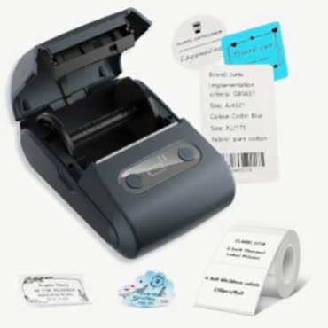 Siyah Kablosuz Portatif Etiket Yazıcısı
