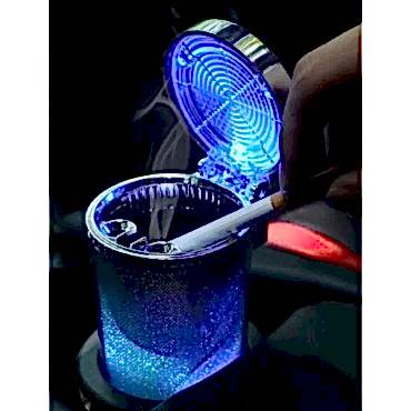 Araç İçi Oto Kokusuz Küllük RGB Işıklı Kapaklı