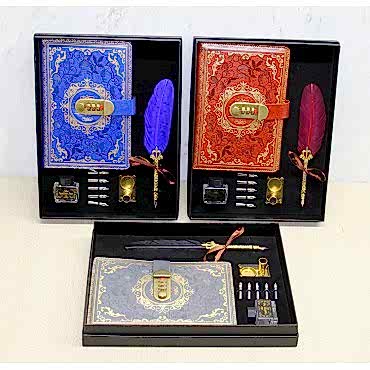 Şifreli Deri Defter Ve Divit Hokka Seti 