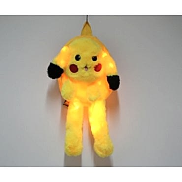 Peluş Işıklı Oynar Kulaklı Pikachu Sırt Çantası 