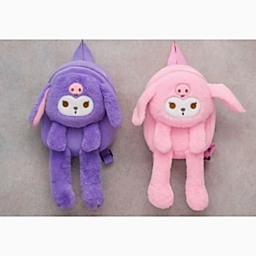 Peluş Işıklı Oynar Kulaklı Kuromi Sırt Çantası 