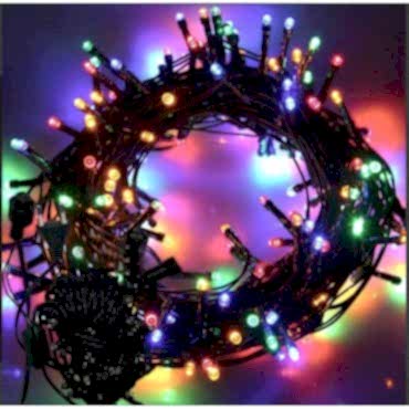 10m 100 Led Boncuk Lamba RGB Işık Siyah Kablo 