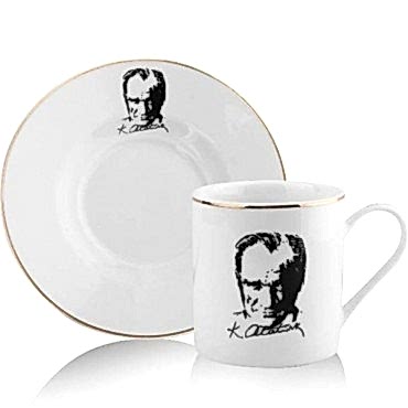 Atatürk Tasarımlı Porselen 2'li Kahve Seti