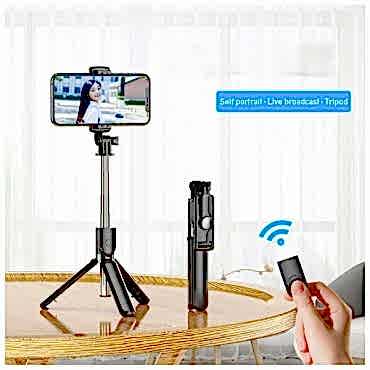 Uzaktan Kumandalı Tripod Özellikli Selfie Çubuğu 