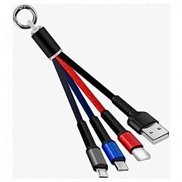 Anahtarlık Çoklu Şarj Kablosu 4 Başlıklı