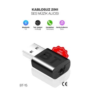 2'si 1 Arada Tak Çalıştır Kablosuz Aux RX/TX Transmitter Ses Alıcı Verici 